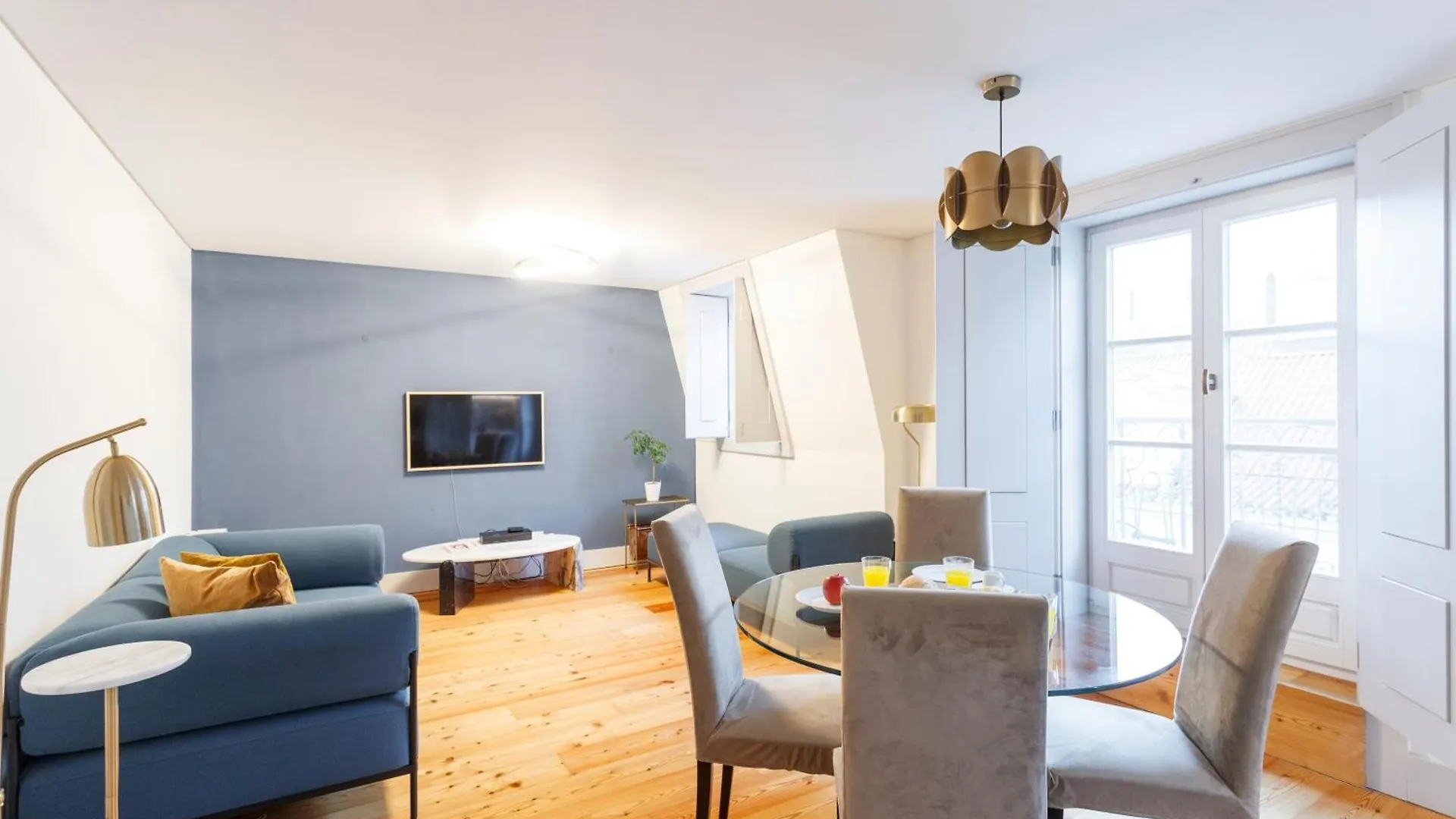 Apartment With Balcony In A Street In The Historic Center Of Downtown Lisbon Portugal
